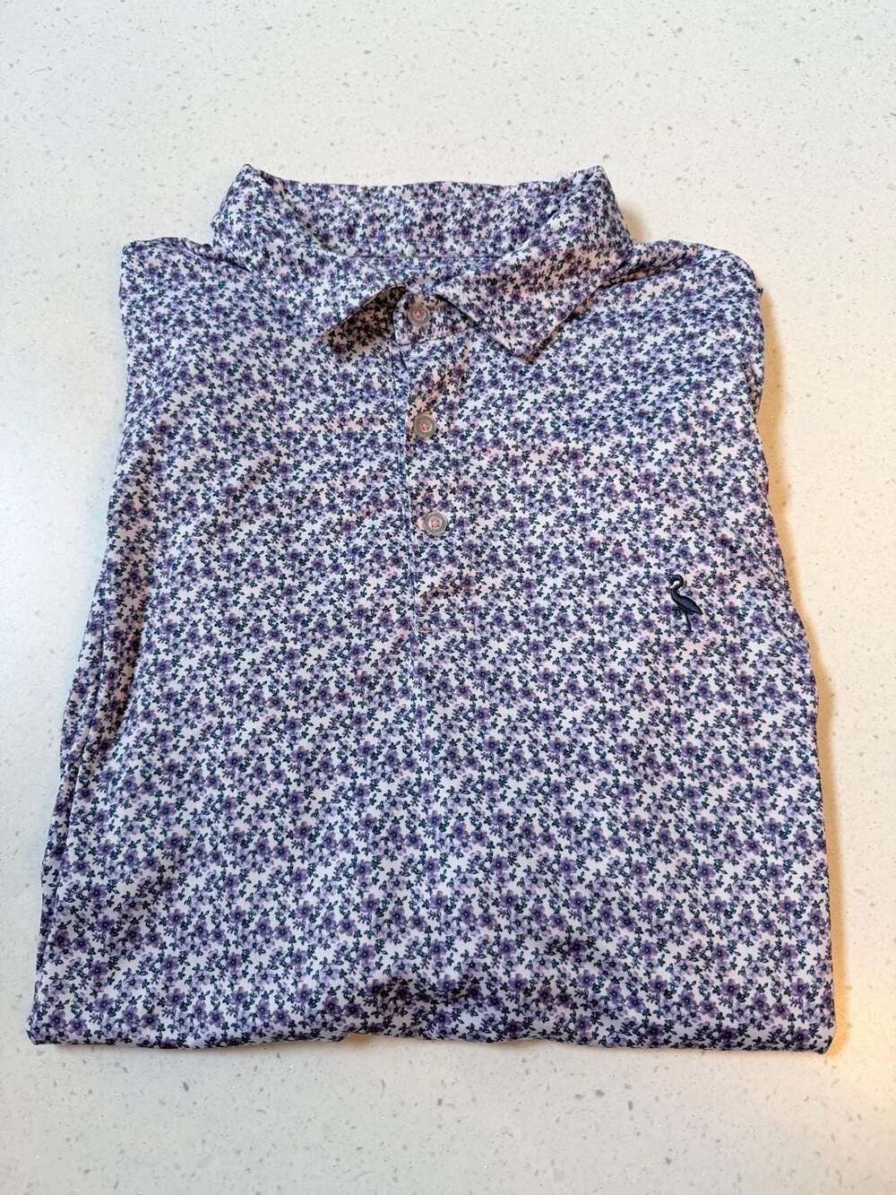 TailorByrd Purple Floral Performance Polo Shirt